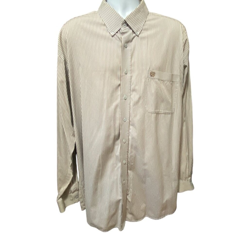 Cinch Western Shirt Mens‎ XXL Button Brown Stripe Long Sleeve Dress Rodeo